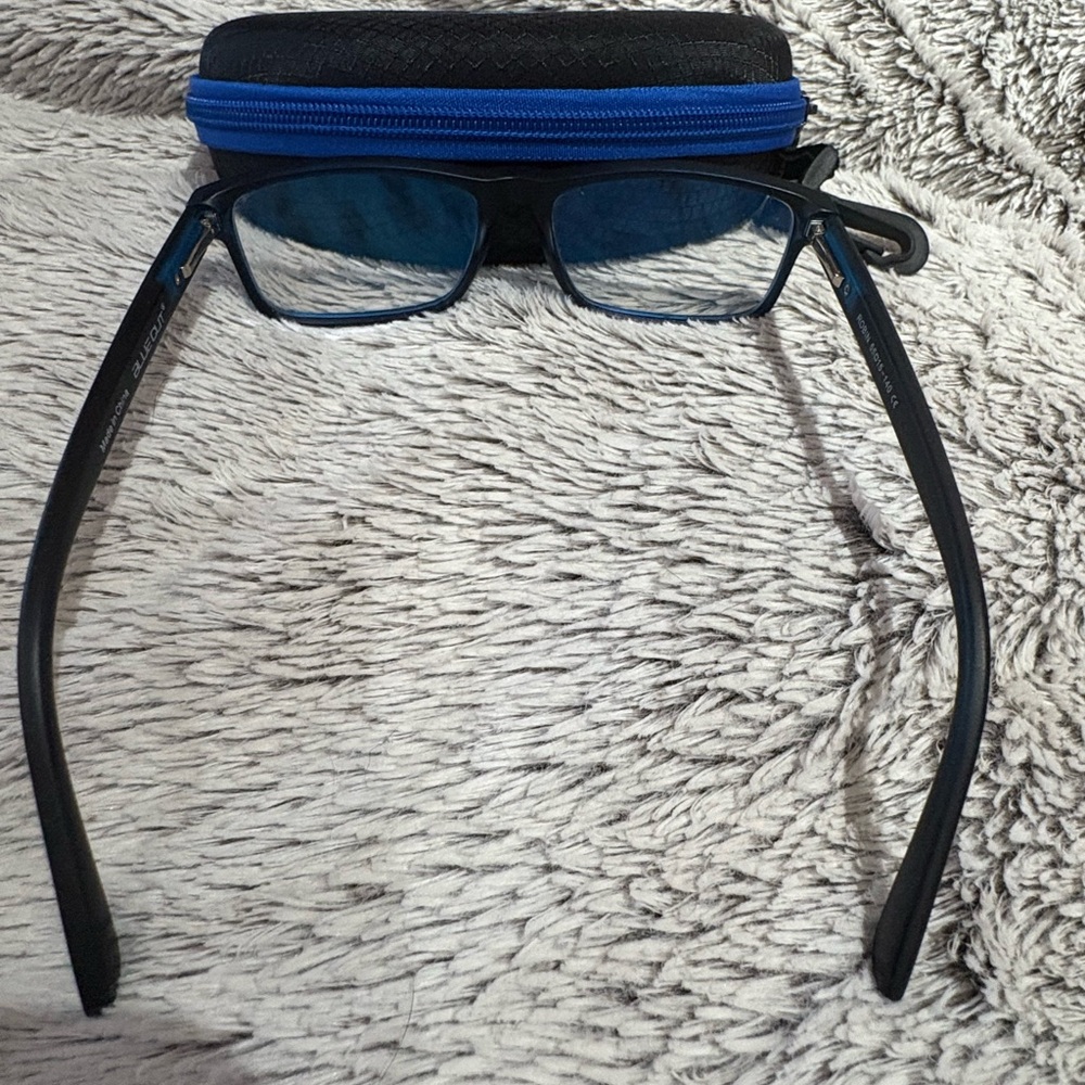 Blue Cut Rectangular Glasses With Clear Lenses - image 5